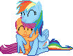 Rainbow Dash Hugging Scootaloo