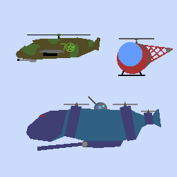 Helicopters.