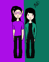 My big sister and me!! (my big sister w/ glasses)