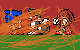 Sonic.Exe,Death tails and death knuckles behind fire