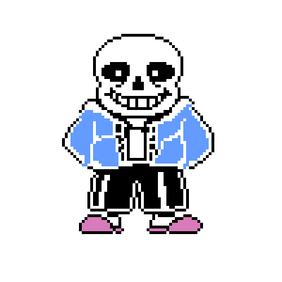 sans battle pixel model colored