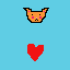 cute cat with a heart