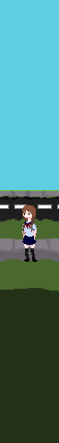 anime girl walking down the streets