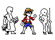 luffy has somewhat colour