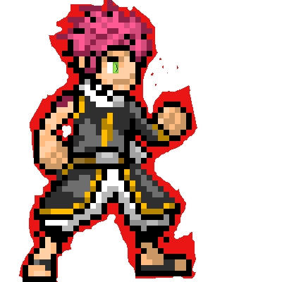 natsu pixel art by me completely finished