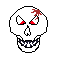 skeleton with crooked eyes