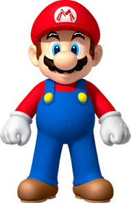 mario but eyelashes and m is white