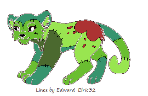 zombie cat coluered in