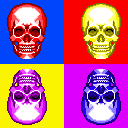 colored skulls