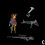 my character and his weapons