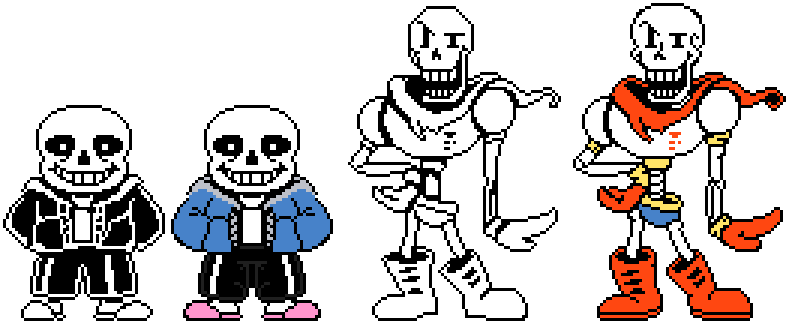 sans and papyrus sprite colors
