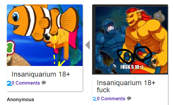 write a comment and in this picture what do you say insaniquarium 18