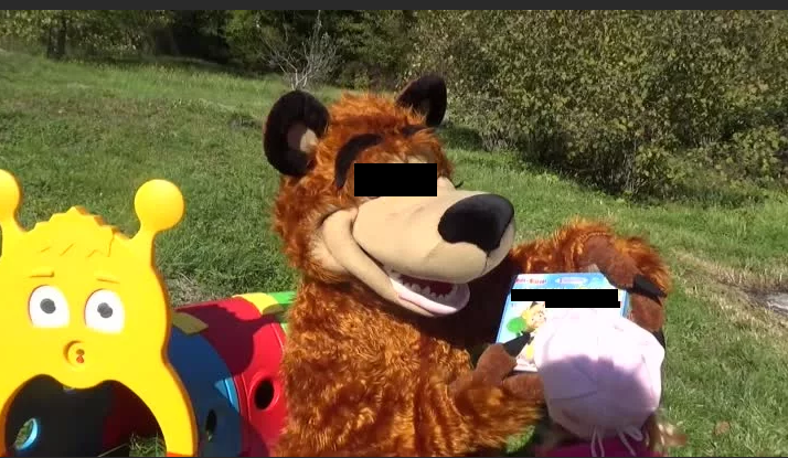that s bad bear the suit was dressed by a man with a they wear pink shorts and the hair on his chest the other girl fainted when she saw it