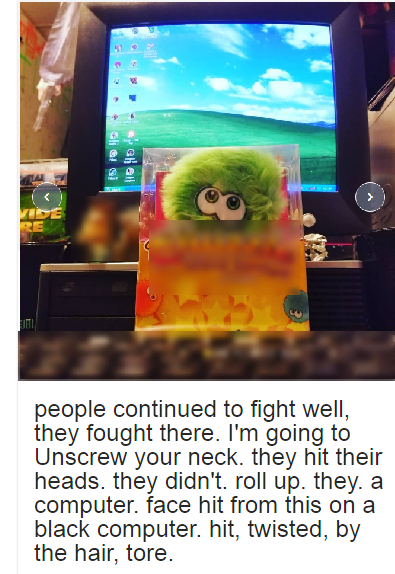 this picture how people got into a fight will you read this title what do you say