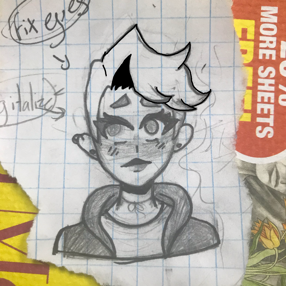 this was a sketch i drew on paper im choosing to digitize it and up load it here please do not copy or at least give me credit
