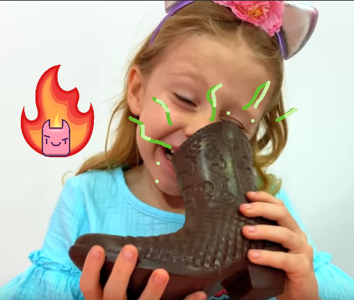 the girl was eating a stinky shoe it was terrible