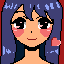 cute girl with heart