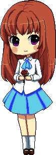la chica de falda azul