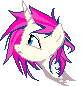 unicornio con pelo rosa