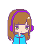 la chica con auriculares lilas