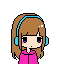 la chica de auriculares azules