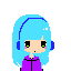 la chica escuchando musica