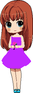 la chica del vestido lila