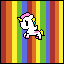 unicornio en un arcoiris