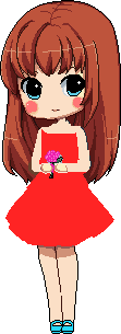 la chica de vestido rojo enamorada