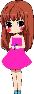 la chica del vestido rosa enamorada