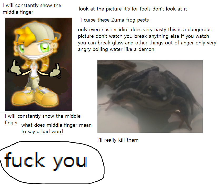 i want you so badly to get out of here assholes 666 got here