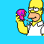 the simpsons homer comiendo una rosquilla