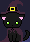 gato negro en halloween