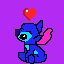 stitch con un corazon