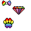 rainbow pawprint diamond