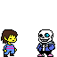sans and frisk deltarune style