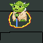 yoda con la sabla de luz