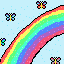 rainbow with butterflies