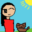 the girl with the very dumb dog