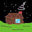 a simple cabin in a simple night