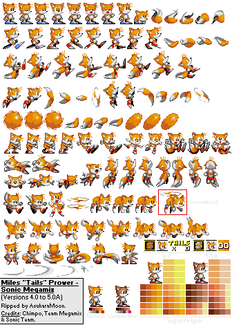 blue shoed tails sprites