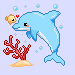 cute dolphin and fish
