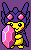 pikachu in a sableye costume