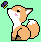 cute fox and butterfly