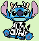 stitch in a cow costume