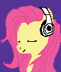 Fluttershy listening to music.