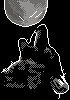 Wolf howling at the full moon